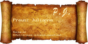 Preusz Julianna névjegykártya